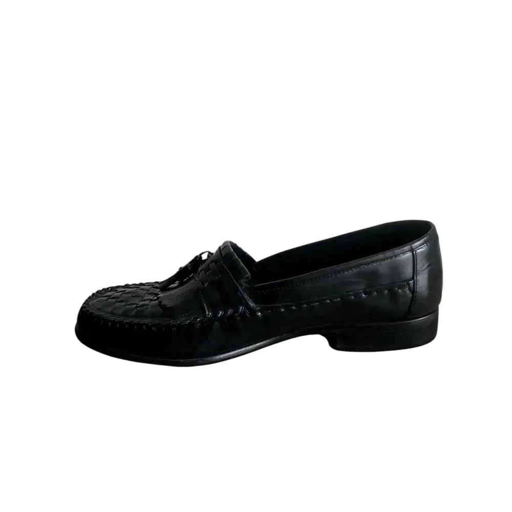 Giorgio Brutini Vegas Men's Woven Leather Tassel Kiltie Loafers Black 12 EEE